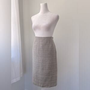 Liz Claiborne Villager Tan & Black Textured Pencil Skirt